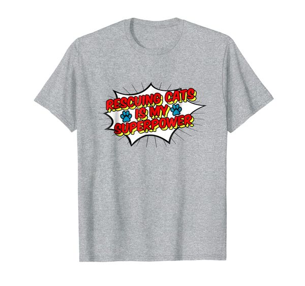 

rescuing cats is my superpower t-shirt superhero cat rescue, White;black
