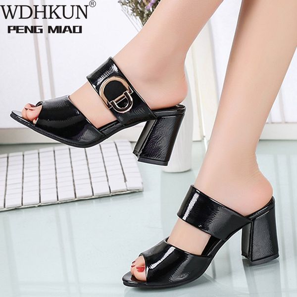 

sandals 3 color women fashion rome sandal summer ladies thick with roman wild fish mouth square de mujer 1jy5, Black