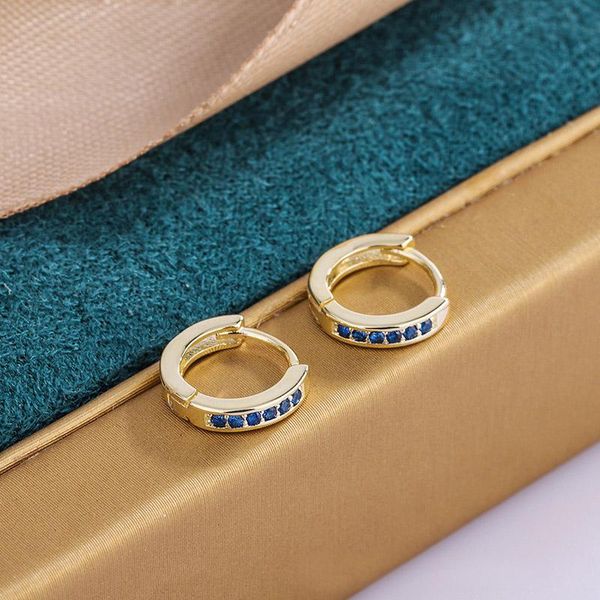 

hoop & huggie retro earrings for women simple mini zircon gold color cute small jewelry ear accessories gifts wholesale kbe363, Golden;silver