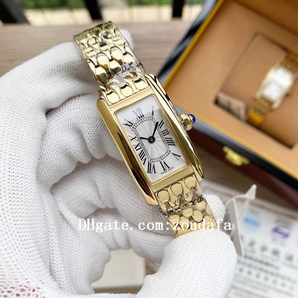 

2021 luxury tank americaine ladies brand quartz watches fashion fish scale strap diamond wristwatches classic square santos womens watch 20*, Silver