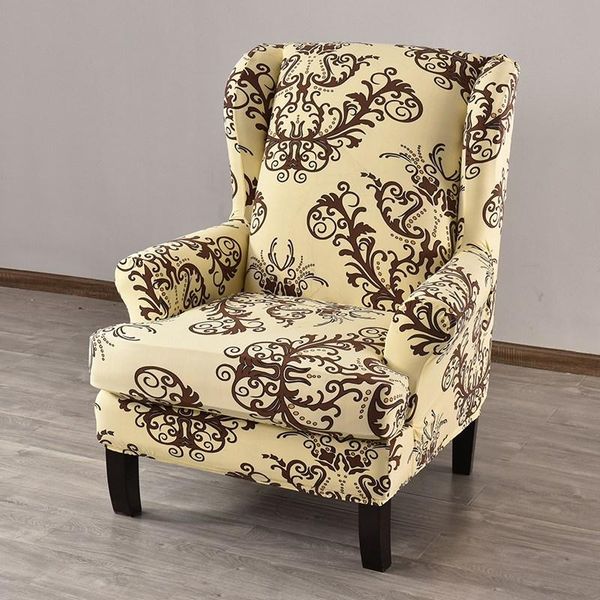 

chair covers floral printed wingback slipcover stretch spandex office living room wing chairs cover with cushion home decor