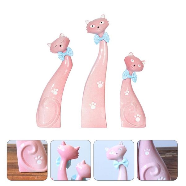

cat bowls & feeders 3pcs lovely tableornament ceramic sculpture table decor )