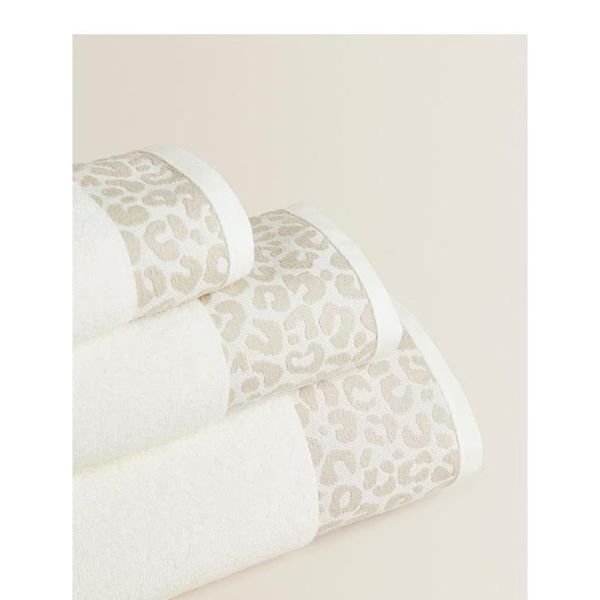 

towel simple plain animal spotted cotton jacquard bath with wide edge
