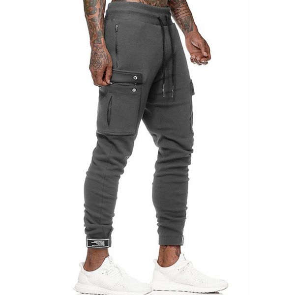 

running pants 2021 men cargo joggers sweatpant autumn jogging sport trousers loose fitness straight breathable sweatpants, Black;blue