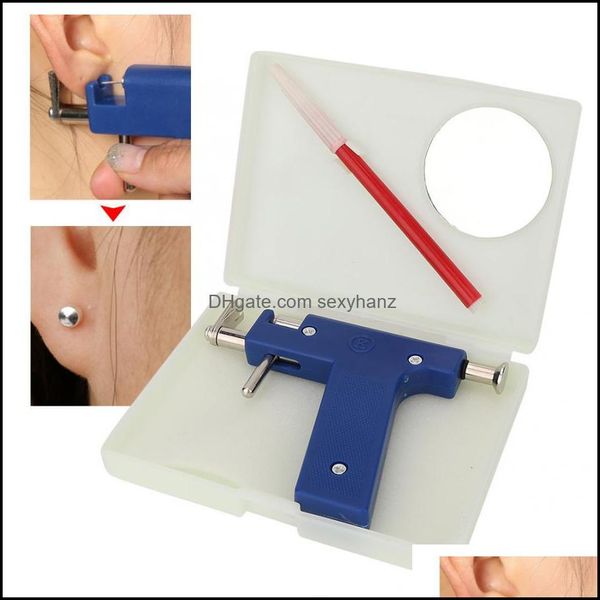 

other body jewelry piercing gun with ears studs tools ear nose navel tool disposable sterile 98pcs kit drop delivery 2021 ddzhf, Slivery;golden