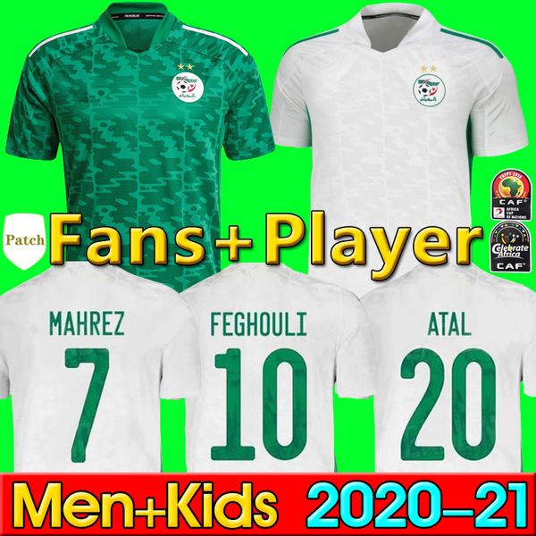 

fans player version algerie 2021 home away soccer jerseys mahrez feghouli bennacer atal 20 21 algeria football kits shirt men, Black;yellow