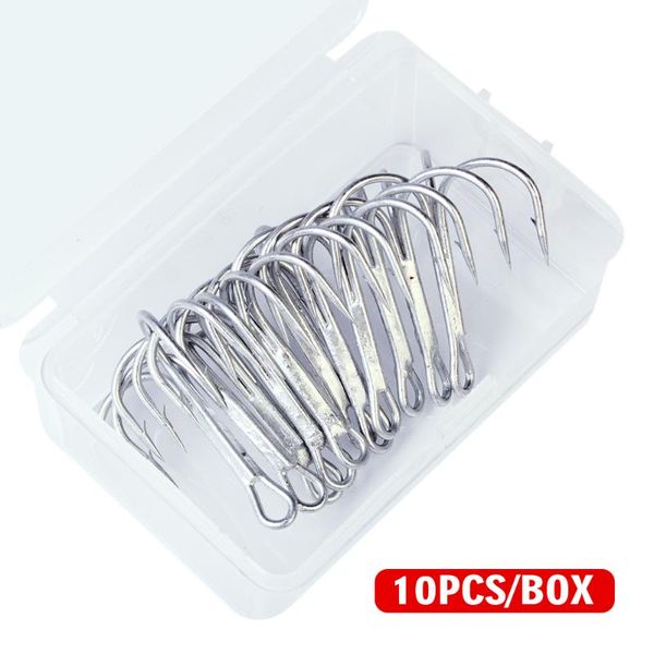 

fishing hooks proberos 10pc/box white color treble fishhook overstriking antirust tackle 1/0#2/0#3/0# high carbon steel hook