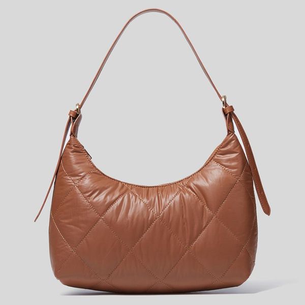 

evening bags puffy fluffy women padded vintage thread plaid ladies shoulder bag winter lingge light female handbag retro tote clutch