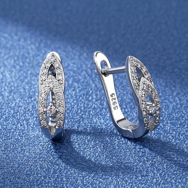 

stud custom luxury cz earrings for women romantic elegant female daily 2 colors available wholesale drop, Golden;silver