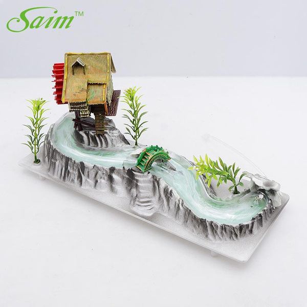 

decorations saim water landscaping bridge aquarium decoration pool fairy ornaments village small flowing fish tank