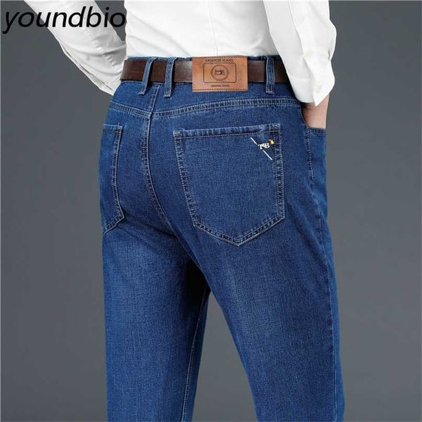 

men's jeans business casual fashion stretch classic denim pants man work trousers size 29-40 3 colors 211108, Blue
