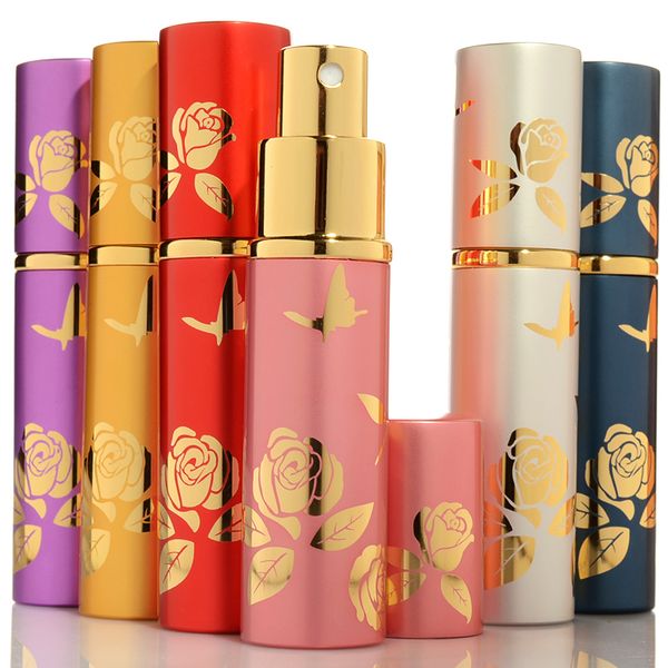 

luxury 10ml glass perfume bottle empty aluminium refillable bottle portable metal spray atomizer 6colors