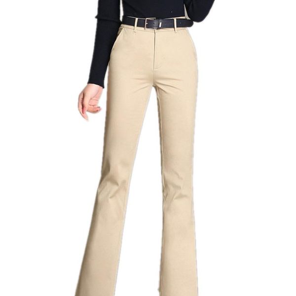 

women's pants & capris spring women white thin big yards leisure flared trousers cotton office suit plus size, Black;white