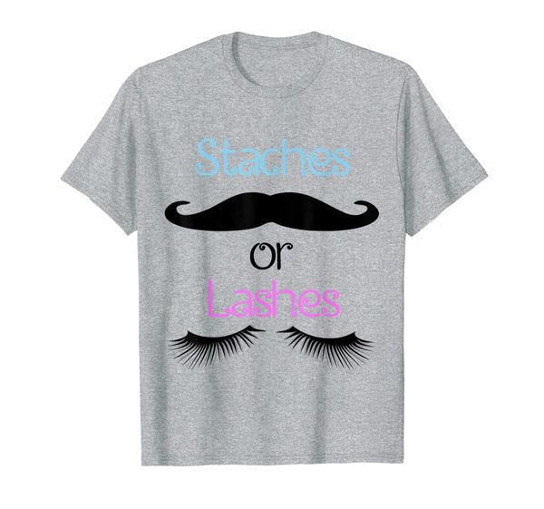 

staches or lashes baby shower gender reveal t tee shirt, White;black