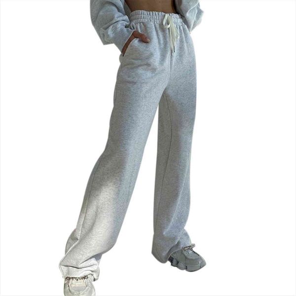 

tracksuit bottoms trousers slacks women capris gym joggers soft long wide leg jogger pants drawstring elastic waist, Black;white