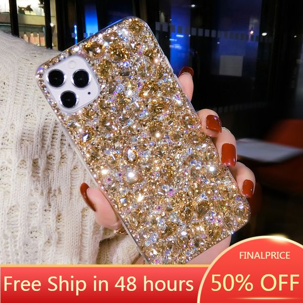 

(+film) apple 12 / 11 diamond mobile phone cases luxury ladies high-end iphone 11 pro max crystal mini full drill case