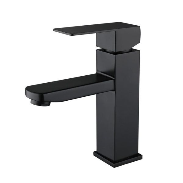 

single hole basin faucets 304 stainless steel kitchen bathroom cold mixer tap mablack deck mounted sink faucet