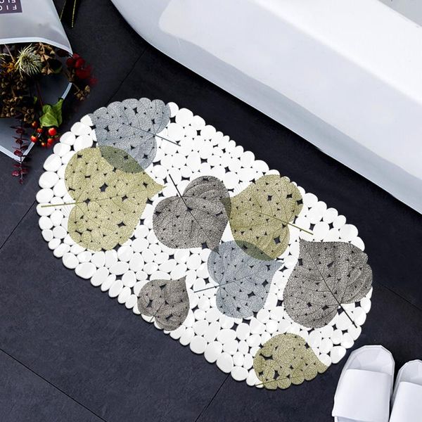 

bath mats pvc shower mat nonslip floor gold and silver leaves anti-slip bathroom