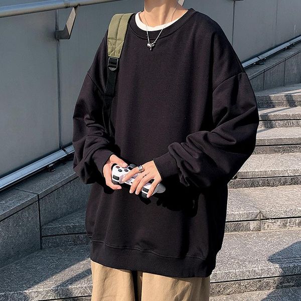

men's hoodies & sweatshirts harajuku men 2021 streetwear couple basic pullover outwear, Black