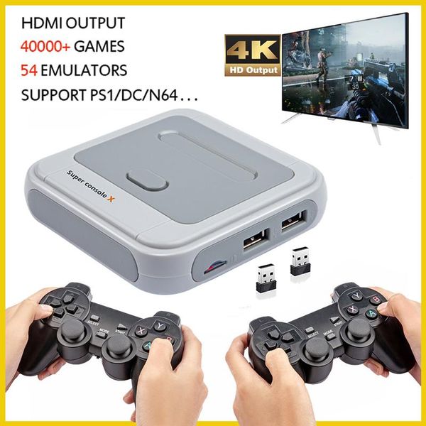 

super console x retro s905m wifi output 40000+ games 1080p support 1-5 player portable game players
