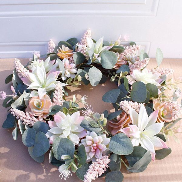 

artificial wreath door trim ornament hanging succulent fake flower garland for home garden christmas wedding decoration floral decorative fl