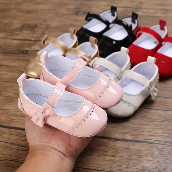 

first walkers infant born baby girls shoes pu leather buckle bow summer princess party wedding girl
