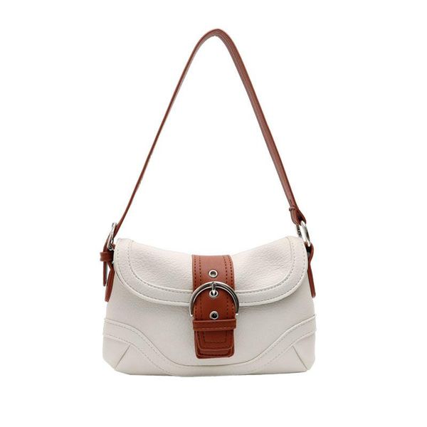 

evening bags [eam] women vintage double pocket pu leather flap personality all-match crossbody shoulder bag fashion tide 2021 18a2158