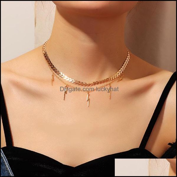 

& pendants jewelrywomens necklaces jewelry fashion neck pendant gold chain choker necklace for girls drop delivery 2021 15ux3, Silver