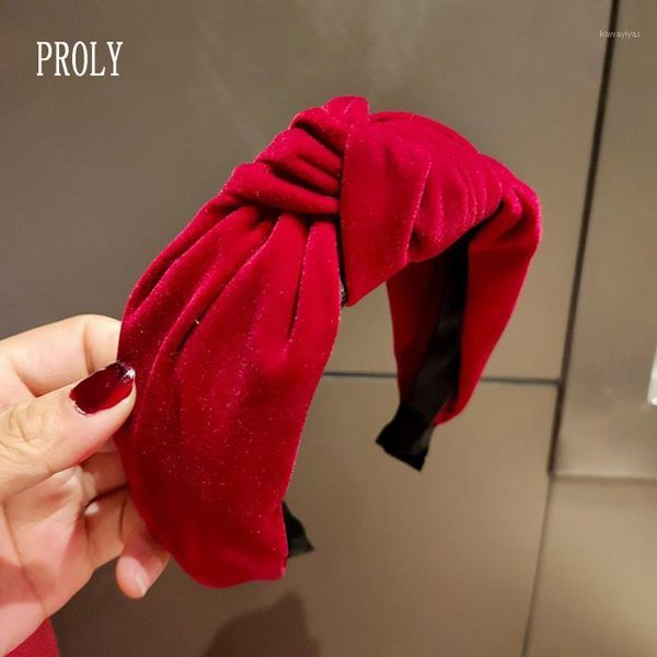 

fashion women hairband autumn winter turban wide side soft golden velvet headband for solid classic headwear1