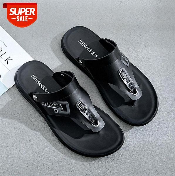 

men's slippers open toe flip flops casual shoes black #0x3d