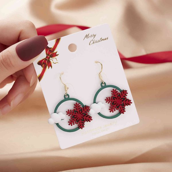 

christmas snowflake ear hook earring pendant earring ornament