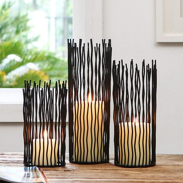 

wrought iron geometric candle holder candlestick romantic wedding decoration hollow out metal home holders