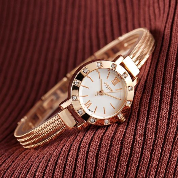 

small julius lady women's watch fashion hours japan quartz bracelet mini tassels school girl's birthday gift box wristwatches, Slivery;brown