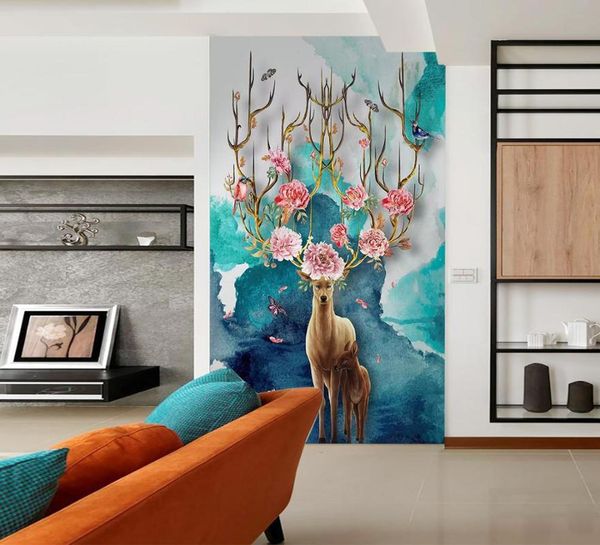

wallpapers [self-adhesive] 3d abstract deer 1836354 wall paper mural print decal murals