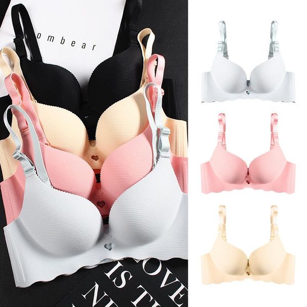 

bras push up bra bralette 3/4 cup lingerie seamless for women solid wire lolita pink blue black, Red;black