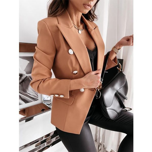 

women's suits & blazers khaki blazer women office formal double breasted buttons drop ship, White;black