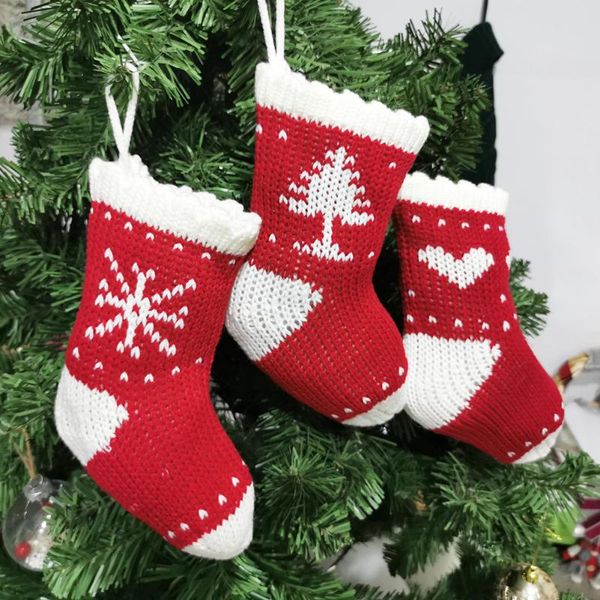 

christmas decorations 3pcs socks tree hanging candy gift packing bag xmas pendant for children party home decoration