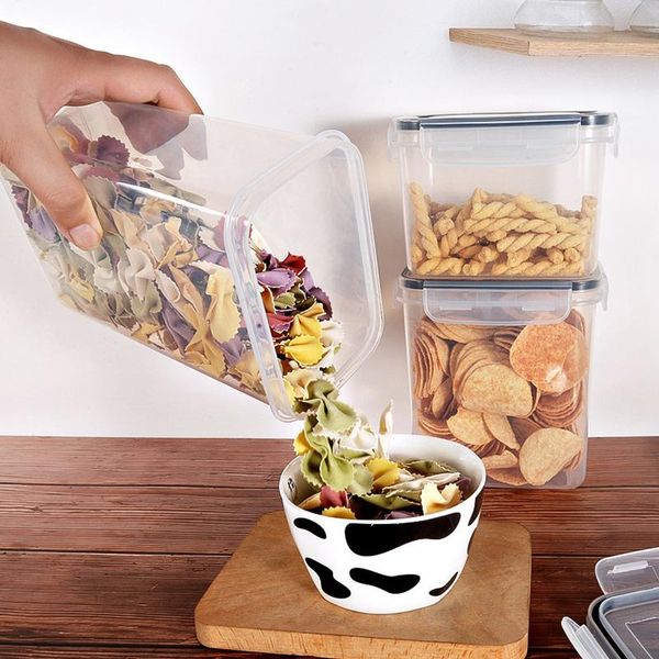 

storage bottles & jars kitchen box transparent sealed jar grains bean nut snack organizer containers refrigerator fresh-keep boxes