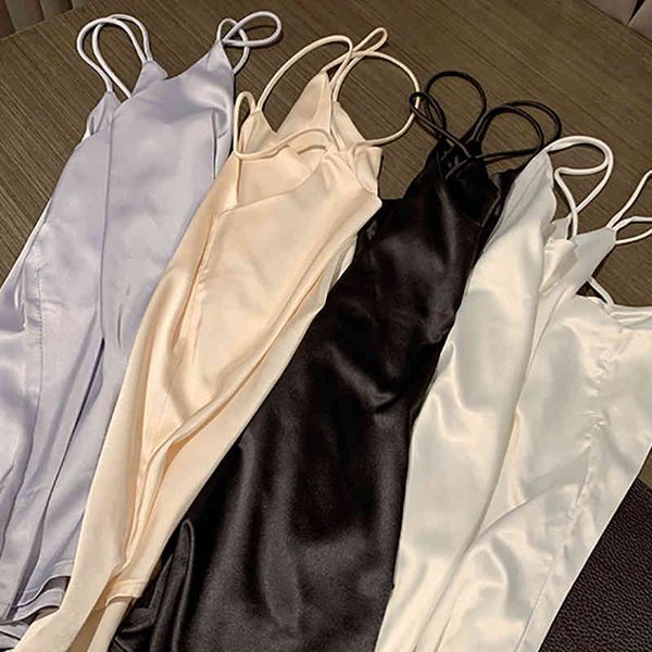 

women's tanks & camis backless solid color women summer tank ladies clothes casual v-neck cami woman debardeur haut femme 7juk, White