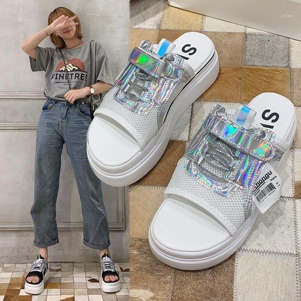 

slippers women shoes sneakers summer thick platform flat casual woman fashion flip flops1, Black