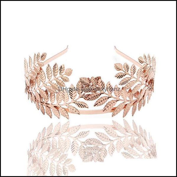 

hair clips & barrettes jewelry uodcm retro gold leaf wedding roman bride greek women aessories head jewel headband tiaras crown drop deliver, Golden;silver