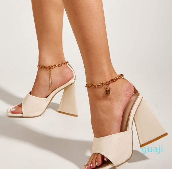 

women's shoes shallow mouth high-heeled sandals with triangular heels, Black