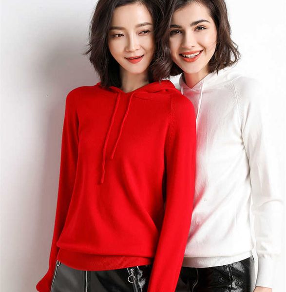 

women's sweaters korean chic knitted cotton hoodies sweater women streetwear long sleeve hooded sweter jumper pull femme pullover cloth, White;black