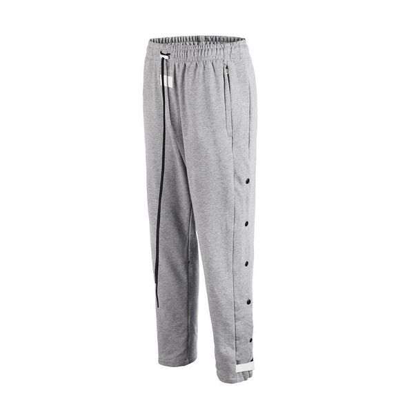 

qoolxcwear fog sweatpants side snap button drawstring track men's pants, Black