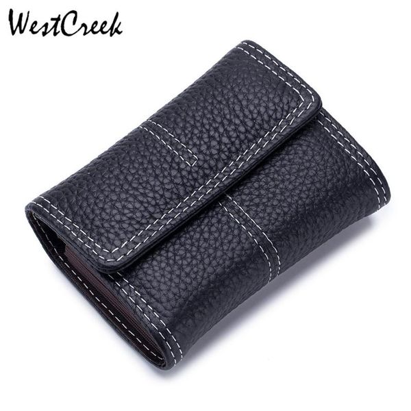 

card holders westcreek brand genuine leather lady business holder women buckle fashion organ travel wallets, Brown;gray