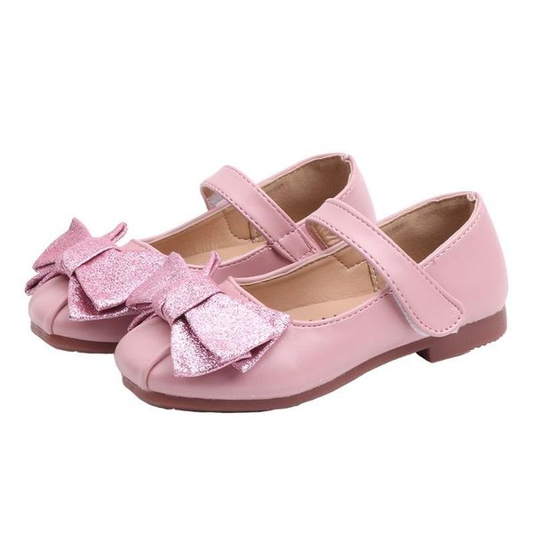 

spring autumn baby girls leather shoes for children flat casual fashion bow princess cute loafers toddler girl school shoe, Black;grey