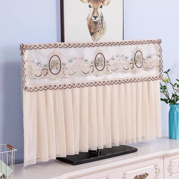 

table cloth embroidery fabric television cover dirt-proof double-sided screens drape 32 40 50 55 60 inch