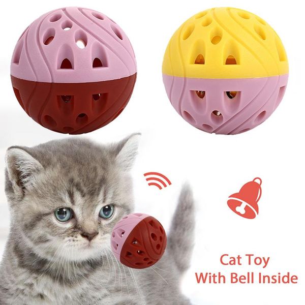 

cat toys bells ball hollow puppy toy pet porous double color small bell parrot