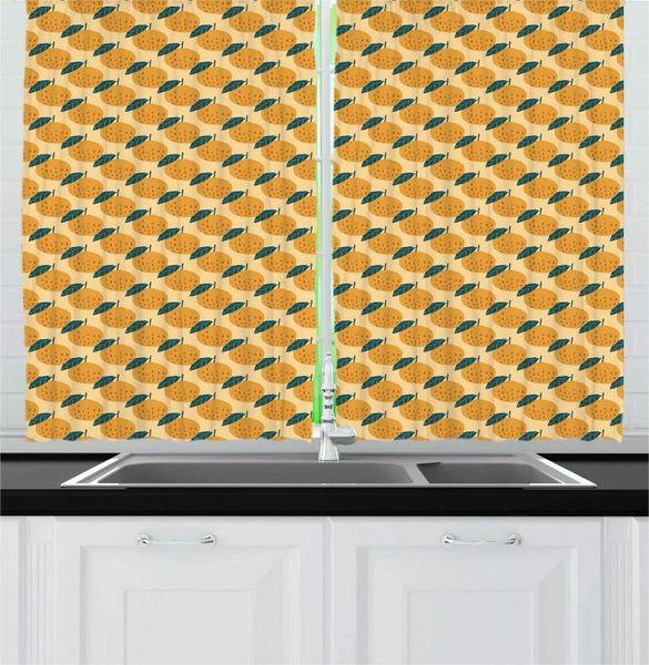 

curtain & drapes apricot peach dark teal fruits kitchen curtains simplistic design organic orange leaves summer harvest farming window