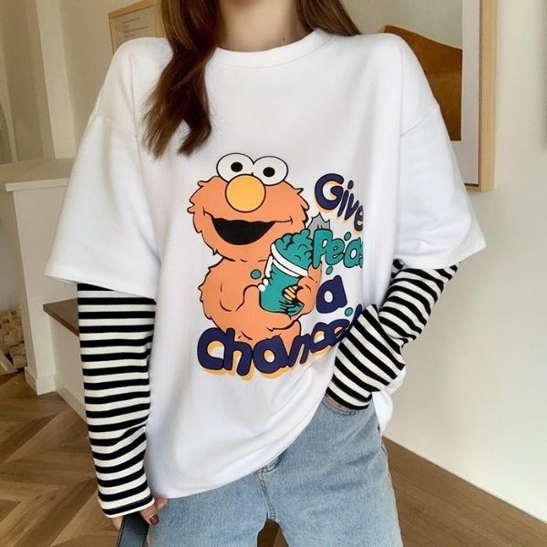 

women's t-shirt real s 2021 autumn korean style loose thin, White